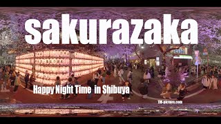 shibuya sakurazaka Night Cherry Blossoms Light UP 360VR 12K [upl. by Gyatt]