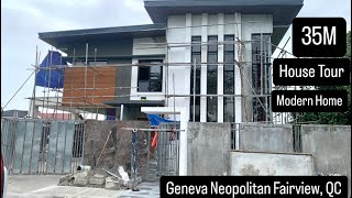 House Tour Modern High Ceiling Home 4Car Garage In Geneva Garden Neopolitan Fairview Quezon City [upl. by Voss]