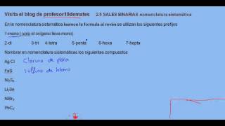 Formulación inorgánica 29 Sales binarias nomenclatura sistemática [upl. by Adni]