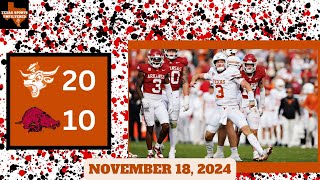 Texas Longhorns KNOCK OUT Arkansas Keep SEC Title Hopes Alive  Texas Football  LIVE  111824 [upl. by Carrillo]