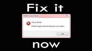 Nvidia Control Panel Wont Apply For Windows 7 81 and 10 [upl. by Sydelle60]