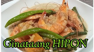 GINATAANG HIPON RECIPE kalabasa at sitaw [upl. by Ahsiem]