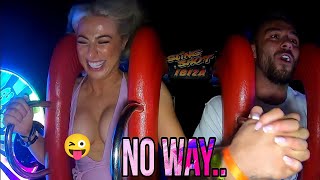 Slingshot ride Girls Reaction [upl. by Lesly]