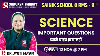 Important Questions  Youtube Special Science Class 9th By Jyoti Maam [upl. by Atekehs]