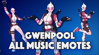 Gwenpool Dances All Emotes That We Have  FORTNITE x MARVEL [upl. by Alcus]