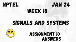 Signals and Systems  Assignment 10  NPTEL 2024 [upl. by Llecrad]