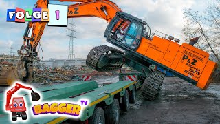 🦺 Bagger Im Einsatz Bagger für Kinder 👷🏻 Trucks Kipper LKW Baustelle Baumaschinen  Bagger TV [upl. by Anwadal]