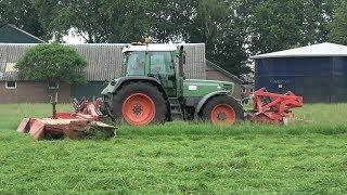 Melkveebedrijf quotde Vosseboerquot aan het maaien met Fendt 515C en Lely triplemaaier 2018 [upl. by Akinod]