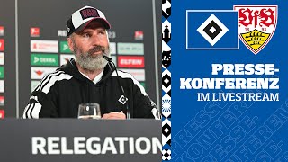 RELIVE PRESSEKONFERENZ I Rückspiel der Relegation I HSV vs VfB Stuttgart [upl. by Butterfield286]