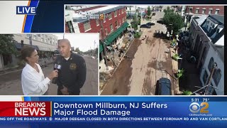 Downtown Millburn NJ Suffers Major Flood Damage [upl. by Nahtaj]