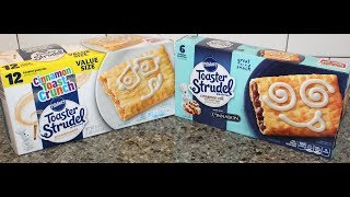 Pillsbury Toaster Strudel Pastries Cinnamon Toast Crunch Cinnamania amp Cinnabon Comparison [upl. by Ling32]