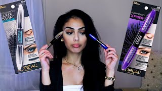 Loreal Voluminous X Fiber Mascara VS Loreal Voluminous Superstar Mascara  Review  Dana Dey [upl. by Sabanrab]