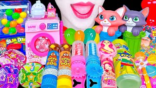 ASMR RAINBOW CANDY 다양한 캔디 먹방 TOY CANDY BOTTLE POP LOLLIPOP CHEWING GUM 장난감 사탕 보틀팝 롤리팝 MUKBANG [upl. by Anali]