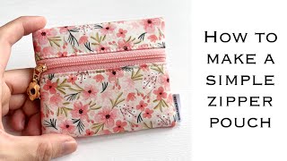 Easiest and fastest zip pouch to sew up How to sew a simple coin and card pouch [upl. by Doscher472]