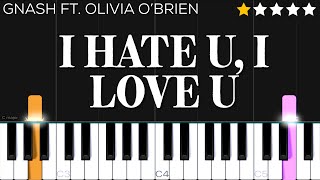 gnash  i hate u i love u ft olivia o’brien  EASY Piano Tutorial [upl. by Dayle873]