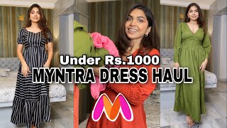 Under Rs999 Myntra Dresses Haul  Casual Party wear [upl. by Alael]