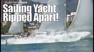 Sailing Yacht Ripped Apart after Running Aground in Hawaii  SYN Short [upl. by Odnesor]