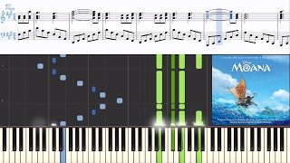 Moana Mark Mancina amp Opetaia Foai  Te Fiti Restored Synthesia Piano Tutorial wLyrics [upl. by Gone]