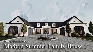 BLOXBURG Modern Summer Family House  NoGamepass  Speedbuild  Roblox Bloxburg [upl. by Sirod]