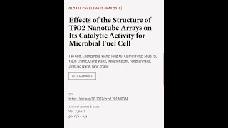 Effects of the Structure of TiO2 Nanotube Arrays on Its Catalytic Activity for Microb  RTCLTV [upl. by Erica981]