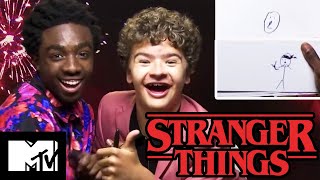 Stranger Things 3 Stars Gaten Matarazzo amp Caleb McLaughlin Play Stranger Pictionary  MTV Movies [upl. by Ireland]