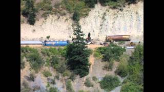 CN train derailment Cisco BC August 4 2006 Remastered in HD [upl. by Ahsirtak]