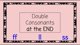 Double Consonants at the END  4 Minute Phonics [upl. by Braasch]