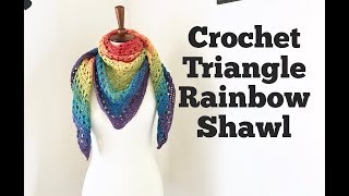 How to Crochet Triangle Shawl easy [upl. by Bowman710]