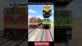 DIFFERENT RAILROAD CROSSING  TRAINS ON TOP OF THE TRAIN CROSSING  HintsGamerz train [upl. by Thalia]