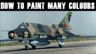 HobbyBoss 148 Su17M4 Fitter how to paint a splinter camouflage pattern [upl. by Ragnar571]