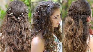 3 Easy Boho PROM Hairstyles  Half Up Hairstyles Compilation 2019 [upl. by Brenton765]