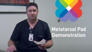 Metatarsal Pad Demonstration  ThedaCare Orthopedic Care [upl. by Assyl]