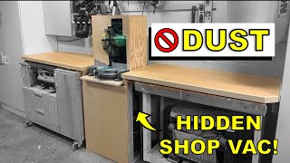 Simple Miter Saw Station with Dust Hood and Hidden Shop Vac [upl. by Amhser]