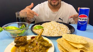 ASMR EATING SPICY 🥵 CHICKEN KOSA WITH PUFFED RICE AND PAPAD amp GREEN CHILLI 🌶️ PEPSI [upl. by Roxane289]