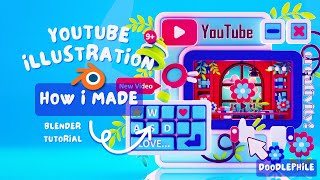 YouTube 3D Illustration  Blender Tutorial [upl. by Udenihc]