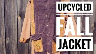 SOLD—Upcycled grungy fall jacket from 2 corduroy shirts [upl. by Adalai]