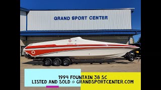 1994 Fountain 38 SC  38 foot sport cruiser with twin 502 EFI making 415hp each running on the dyno [upl. by Marlena304]