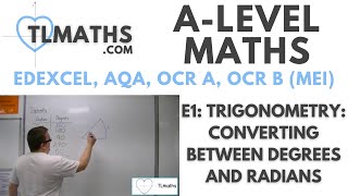 ALevel Maths E116 Trigonometry Converting Between Degrees and Radians [upl. by Ahsekad]