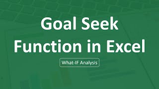 How To use Goal Seek Function in Excel  Excel Tutorial 2021 [upl. by Mairb]