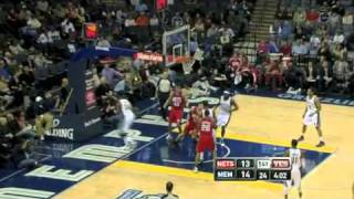 Brook Lopez dunks on Hasheem Thabeet 122110 [upl. by Llewon]