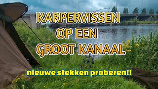 Karpervissen op een groot kanaal Nieuwe stekken proberen [upl. by Ayouqat538]