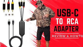 USB C to RCA Cable Adapter with USB A Charging Review amp How To [upl. by Lebam]