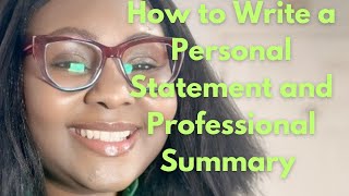 Professional summary is different from personal Statement sponsorship teachabroad resume [upl. by Desireah]