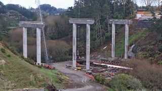 Karapiro Viaduct construction timelapse  August 2014 [upl. by Calli]