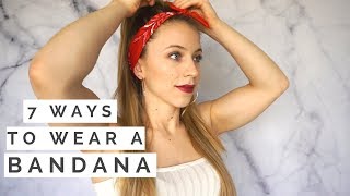 7 DIY 1Minute BANDANA HAIRSTYLES [upl. by Hedda919]