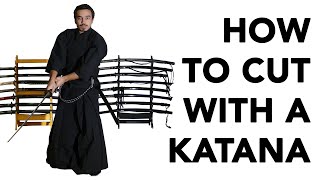 How to use a katana for beginners tameshigiri course [upl. by Oznol]