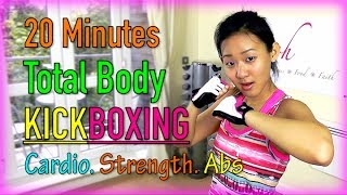 20 Minutes Total Body KICKBOXING Fat Burning Workout [upl. by Nyleve]