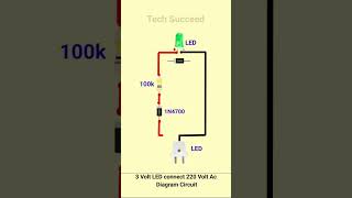 3 Volt LED connect 220 Volt Ac Diagram Circuit reels vlog viralshorts viralreels viralvideos [upl. by Kendrah]