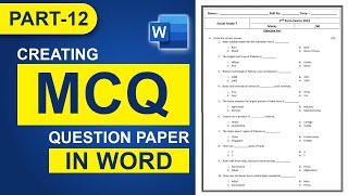 Microsoft Word  Creating a Perfect MCQ Paper in MS Word  Lecture No12  UrduHindi [upl. by Rosenblatt272]