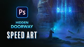 Creating a MAGICAL HIDDEN DOORWAY in Photoshop  Fantasy speed art [upl. by Stagg264]